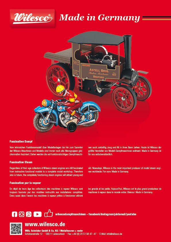 Wilesco Z90 '110 Years' Catalogue (2022 Edition, Trilingual